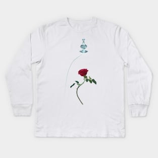 beauty and the beast rose Kids Long Sleeve T-Shirt